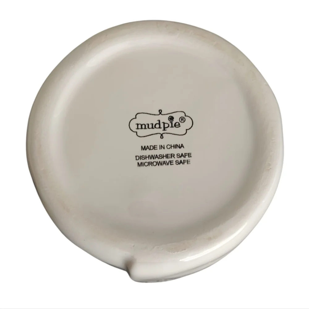 Mud Pie Ceramic Olive Bowl Set with Black Spoon NWT